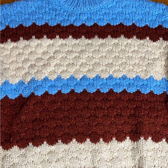 Forever 21 Blue Maroon & Cream Knit Sweater Size Small - Picture 4 of 4
